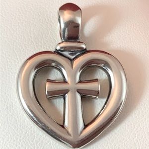 James Avery Sterling Silver Eternal Love Heart Cross Pendant